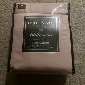 Hotel style 800 thread count sheet set. 6 piece set, 2 extra pillow case.